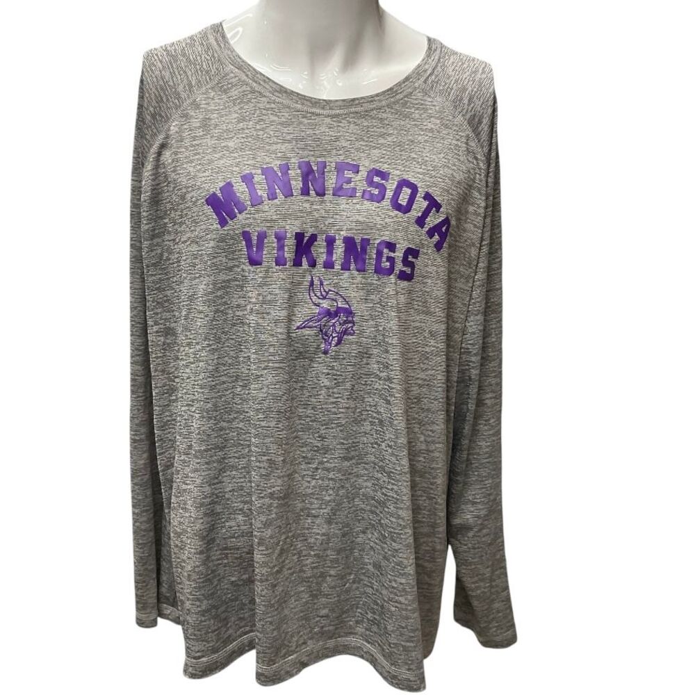 Minnesota Vikings‎ NFL Long Sleeve Gray Athletic T-Shirt Gray Size 3XL/3TG/3EG